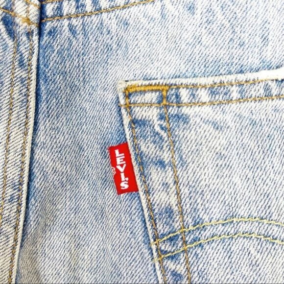 Levi's 501 premium High rise big E Shorts raw hem faded size 30 - Picture 4 of 7